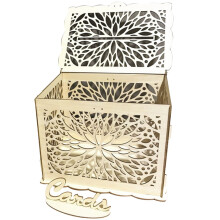Diy Rustic Hollow Wooden Knot Wedding Gift Card Box Money Letter Box Wedding Party Sign In Box Wedding Party Decoration-Large