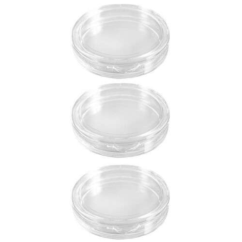 30 Pcs Small Round Transparent Plastic Coin Capsules Box 22mm