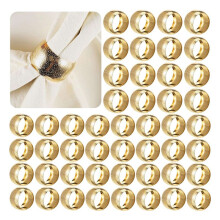 24 Pcs Day Gold Napkin Rings Napkin Holders for Cloth Napkins Wedding Napkin Holder Rings for Fabric Table Napkins