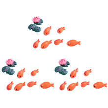 24Pc/Lot Red Fish Miniature Figures Decorative Fairy Garden Animals Moss Micro-Landscape Ornaments Resin Baby Toy