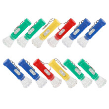 18St Kleine Plastic Zaklamp LED Licht Outdoor Sleutelhanger Mix