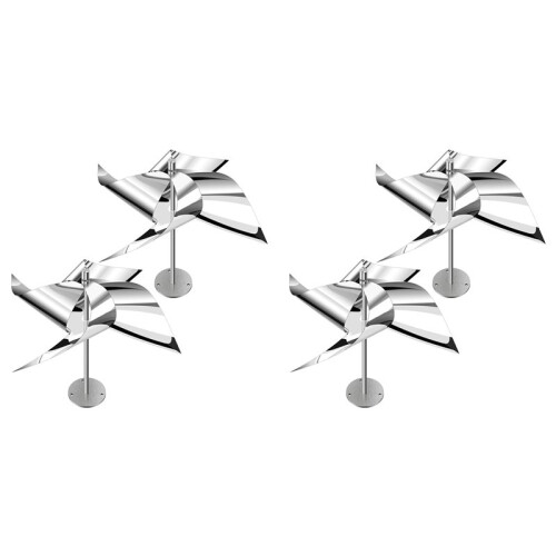 4 Pack Reflective Wind Powered Scare Devices,  Reflective Deterrent for Outside,Protect Your Gardens,