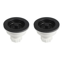 2X Kitchen Sink Drain Assembly with Strainer Basket Drain Stopper Diameter 114mm for Kitchen Quartz Stone Sink