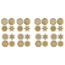 32Pcs Metal Decor Sticker Flower of Life Children's Day Gifts 7 Chakra Copper Tower Orgonite Stickers