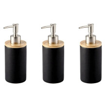 3X 400Ml Ceramic Soap Dispenser, Nordic Style, Lotion Dispenser Soap Dispenser for Kitchen and Bathroom -Black