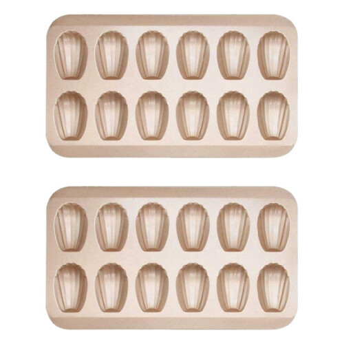 2X 12Cup Shell Shaped Nonstick Madeleine Pan Carbon Steel Mold Baking Mould Tools