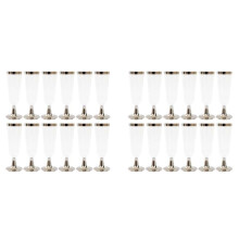 2X Taça de Champanhe para Casamento, Copo de Champanhe de Plástico Descartável Criativo, Utensílios de Bebida para Festa-Prata