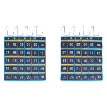 2X 30 Numbered Pockets Chart Cell Phone Organizer Hanging Storage Bag for Classroom Calculator Mobile Phone Holders