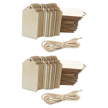 200 Pcs Wood Tag, 2.7 x 1.5 Inch Unfinished Wooden Tags with Hole,for Hanging & Wedding Decor, Projects