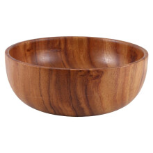 Natural Hand-Made Wooden Salad Bowl Classic Large Round Salad Soup Dining Bowl Plates Wood Kitchen Utensils