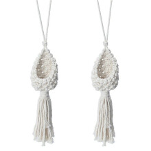 2X Boho Macrame Air Plant Hanger Tillandsia Hanging Basket Rope Holder Flower Home Decor (10CM)