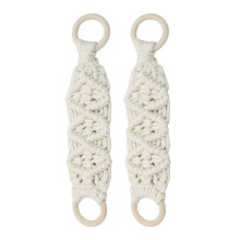 2 PCS Hanging Kitchen Towels Ring Crochet Hanging Dish Towel Kitchen Towels with Hanging Loop Holder 10.43x2.56inch