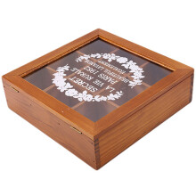 9 Section Wooden Chic Tea Box Compartments Container Bag Chest Storage Spice New Store Boxes Cosmetics Jewelly 24 X 24 X 7Cm -Wood Color