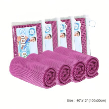 (Red 4pcs) 40"X12" (100x30cm) Ice Towel, Soft Breathable Quick Drying Towel, Sports Cooling Towel, Neck And Face Chill Ice Towel,