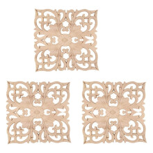 3X Wooden Decal Supply European-Style Applique Real Wood Carving Accessories and Retail.Woodcarving 20X20X2cm
