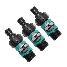 Plastic Valve with 3/4 Inch Male Thread Quick Connector Car Wash Garden Irrigation Pipe Fittings Prolong 3 Pc