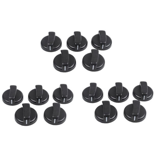 15 PCS Kitchen Black Plastic Gas Stove Cooker Control Knobs