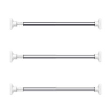 3X Stainless Steel Telescopic Adjustable Rod Clothes Dryer Stainless Steel Tension Rod Bathroom Rail
