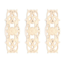3X Rubber Wood Carved Applique Retro Furniture Crafts Decor New(22.5 x 8cm)