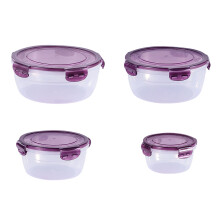 (Four sets of purple) Fresh-Keeping Lunch Box for Fruits & Veggies
