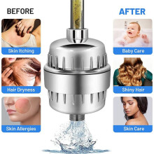 Douchefilter 20-Traps Douchekopfilter voor Hard Water Douchewaterfilter met 2 Verwisselbare Filterpatronen