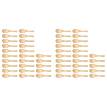 Cuchara de Madera Hecha Una Mano de 50 Piezas Helado Azúcar Mermelada Miel Café Cucharadita Cocina Condimento Sal Mostaza Cuchara