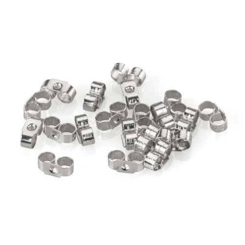 Sterling Silver Earring Back Scroll Medium, Pack of 20, 100% Recycled Silver