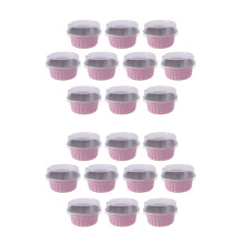 200Pcs 5Oz 125Ml Disposable Cake Baking Cups Muffin Liners Cups with Lids Aluminum Foil Cupcake Baking Cups-
