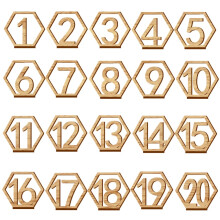 1-20 Numbers Wood Signs Wedding Hexagon Table Number Wooden Table Numbers Rustic Wedding Engagement Numbers Sign