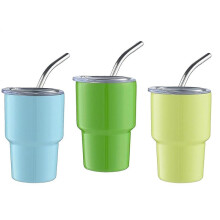 3-Pack Tumbler Shot Glas met Rietje & Deksel, Tumbler Cups, Dubbelwandige Tumbler Shot Glazen, 2Oz(B)