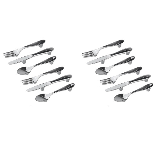 12 PCS Knife Spoon Fork Kitchen Cabinet Closet Drawer Pull Handles Knobs 3-Inch Center to Center (Silver)