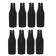 Beer Bottle Cooler Sleeves, Zip Extra Thick Neoprene Insulated Sleeve-Keep Beer Cold and Hands Warm, 12 OZ 8pack