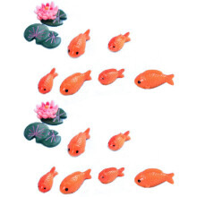 16Pc/Lot Red Fish Miniature Figures Decorative Fairy Garden Animals Moss Micro-Landscape Ornaments Resin Baby Toy