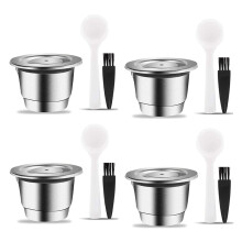 4X Espresso Refillable Capsules Reusable  Pod Espresso Coffee Pod Stainless Steel Capsules Compatible