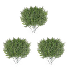 120 Pz Rametti di Cedro Artificiale Finti Rami di Cedro Spray Steli di Cedro Cipresso Plettri di Pino Plastica Verde Natale DIY