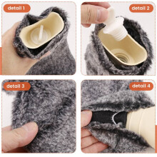Hot Water Bottle Bed Warm Waist Warm Back Hot Water Bottle with Super Soft Plush Material Cover,A