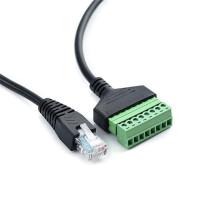 20 cm RJ45 auf Schraubklemmenblock, 8-Poliger Stecker, Ethernet-Kristallkopf-Stecker auf 8-Poligen Schraubklemmen-Netzwerkadapter