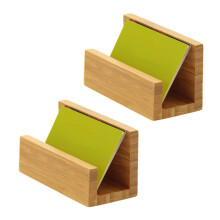 2X Bambus Holz Desktop Visitenkartenhalter für Schreibtisch Robuste Visitenkarte Display Stand für Büro Geeignet für MäNner Frauen