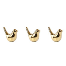 3X Polar House Golden Bird Figurines Modern Keramik Fågelstatyer Djurskulptur Heminredning Hantverk Guld Keramik -S