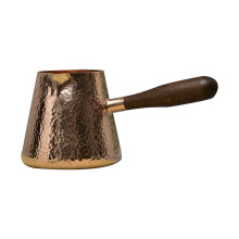 500ml Pure Copper Latte Pitcher Milk Jug with Wooden Handle Kettles Hammer Handcraft Drinkware Tableware