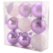 9 SZTUK Ozdoby ŚWiąTeczne Ozdoby ŚWiąTeczne Ozdoby Choinkowe WisząCe Kule do Domu Nowy Rok Party Decor-2,36 Cala, Fioletowy