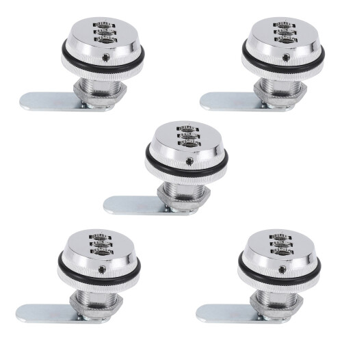5X Alloy Code Combination Cam Lock Keyless Post Mail Box Cabinet RV 3 Dial Silver