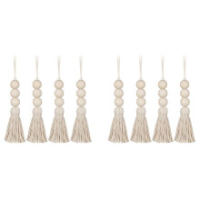 Holzperlen Girlanden, Bauernhaus Perlen Quasten, Rustikale Land Dekor Gebet Perlen für Home Türknauf Dekor (8Pcs)