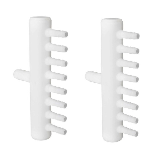 2X Valvula de Aire de Plastico 8-Caminos de Acuario