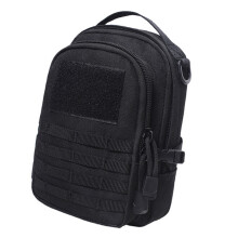 Leichte Gürteltasche aus Stoff mit doppeltem-Schwarze Farbe