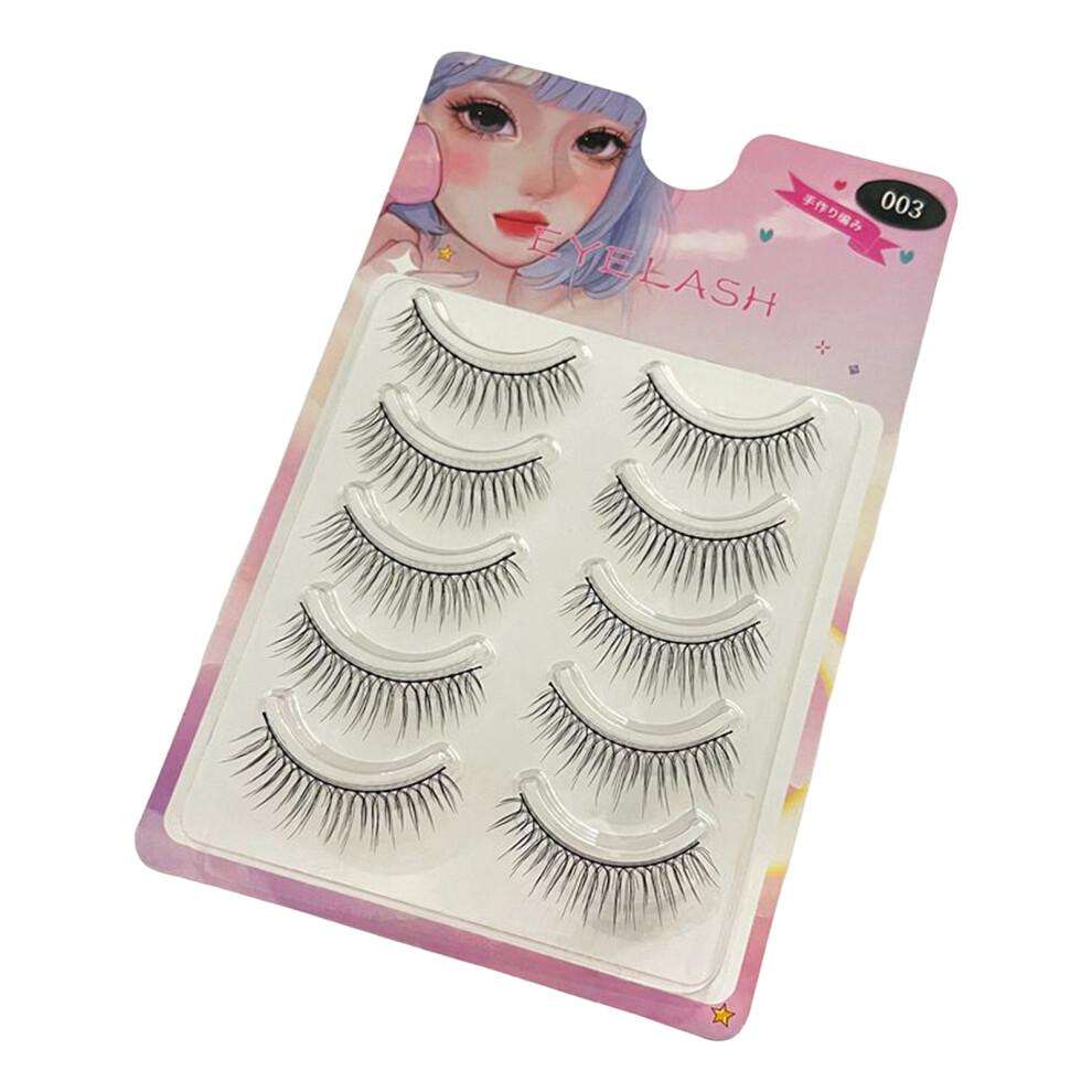 Hue-Grain (003) Korean Style Lashes 5 Pairs Natural Thick Curly