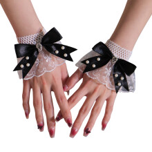Bracelet élastique pour femmes, manches à main, nœuds de-Noir