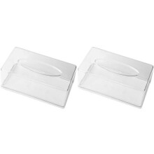 2X Acrylic Tissue Box Rectangular Transparent Tissue Box for Office, Home Bathroom Restaurant Lavatory Occasions