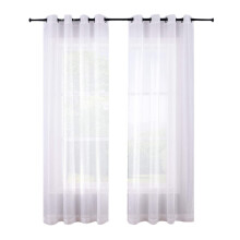 210cm Sheer Curtains White Grommet Set of 2 Panels Window Sheer Semi Drapes Polyester Voile Curtains for Bed Room