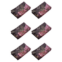 6X Glasdörr Dekorativ Gardin Sovrum Pion Voile Gardin Tyll med Spets Ham Hängen Franska Fönster Draper Skin, Lila
